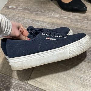 SUPERGA NAVY SNEAKERS PLATFORM